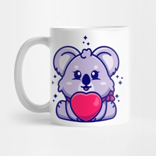 Cute baby koala cartoon with love Mug